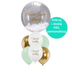 Balonowy Bukiet Na Chrzest Bubble Boho Personalizowany  