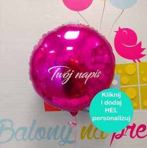 Balon Różowy okrągły 16 cali - 40 cm
