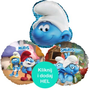Zestaw 3 balonów foliowych Smerfy 18cali - 46cm  