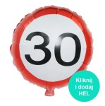 Balon Ograniczenie Prędkości 30 okrągły 45 cm 