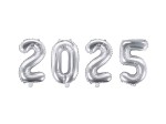 Balony Cyfry Srebrne "2025" 35 cm
