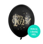Balon Happy 2025! Pastel Black 14 cali - 35 cm  1szt.