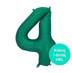Balon Cyfra 4 Butelkowa Zieleń 100 cm 