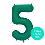 Balon Cyfra 5 Butelkowa Zieleń 100 cm 