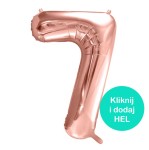 Balon Cyfra 7 Złoty Róż 100 cm  