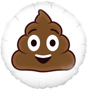 Balon Emoji Poop Kupa Okrągły  18 cali - 46 cm   