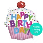 Balon Babeczka Z Wisienką Happy Birthday 61cm