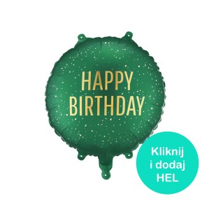 Balon okrągły Happy Birthday Zielony 18 cali - 45 cm