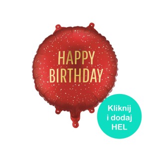 Balon okrągły Happy Birthday Czerwony 18 cali - 45 cm
