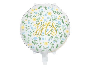 Balon IHS Kwiatowy Komunia 45 cm